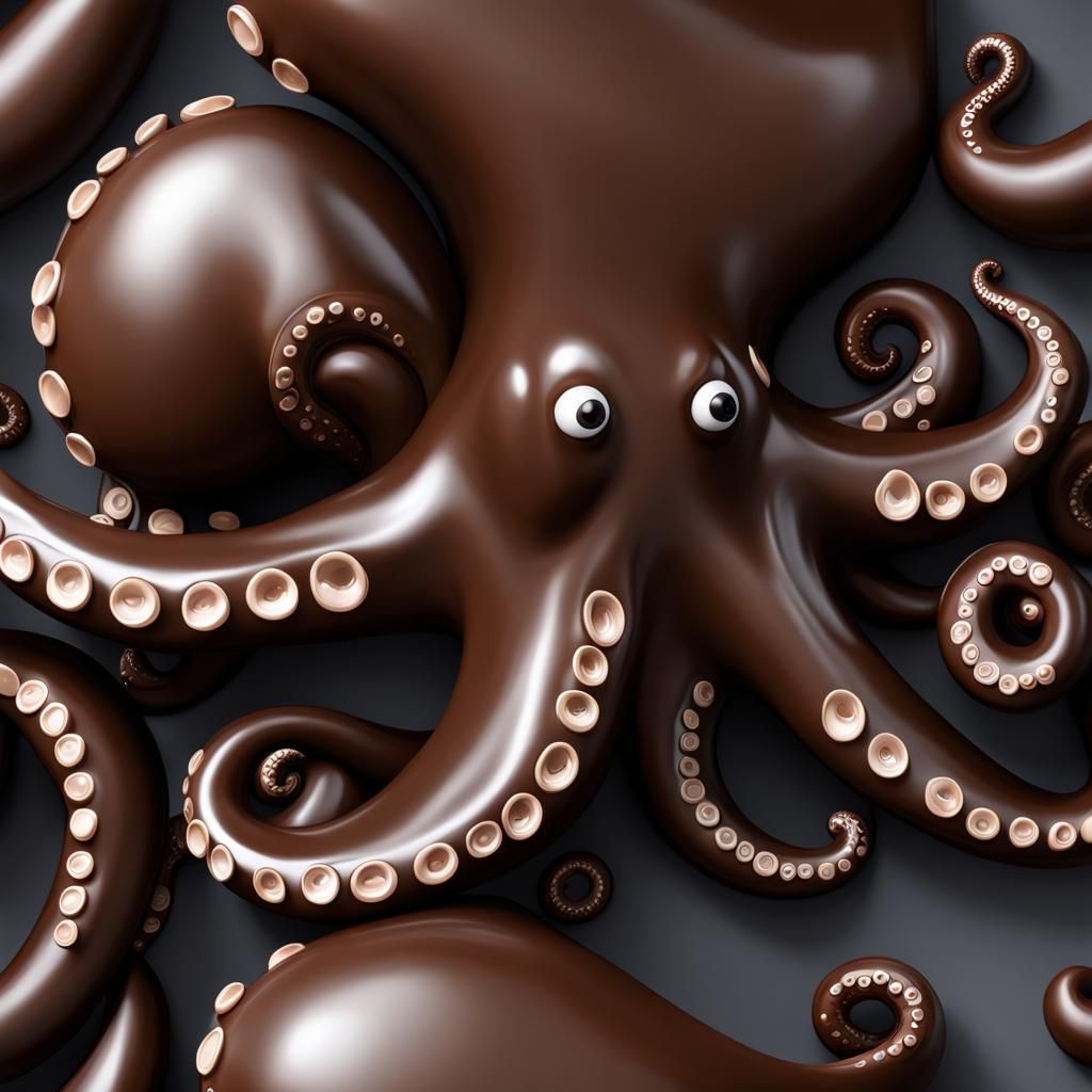 Chocolate Octopus Splash Art Trending on Artstation