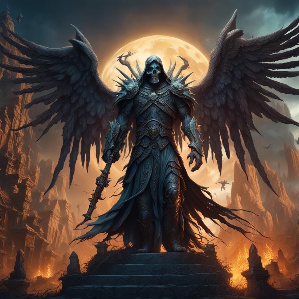 Detailed Matte Painting of a Death Angel