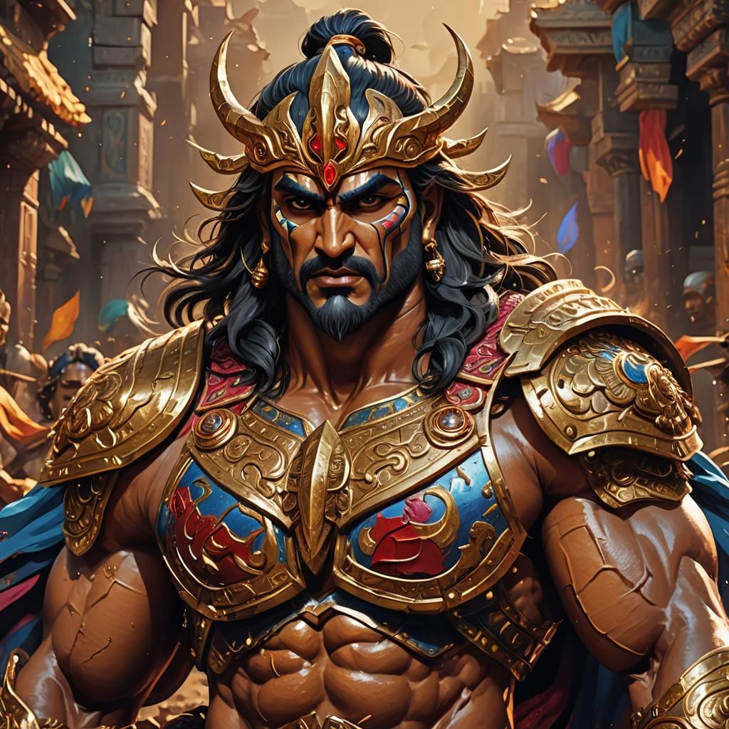 Karna of Mahabharata: Cinematic 3D Cartoon Illustration