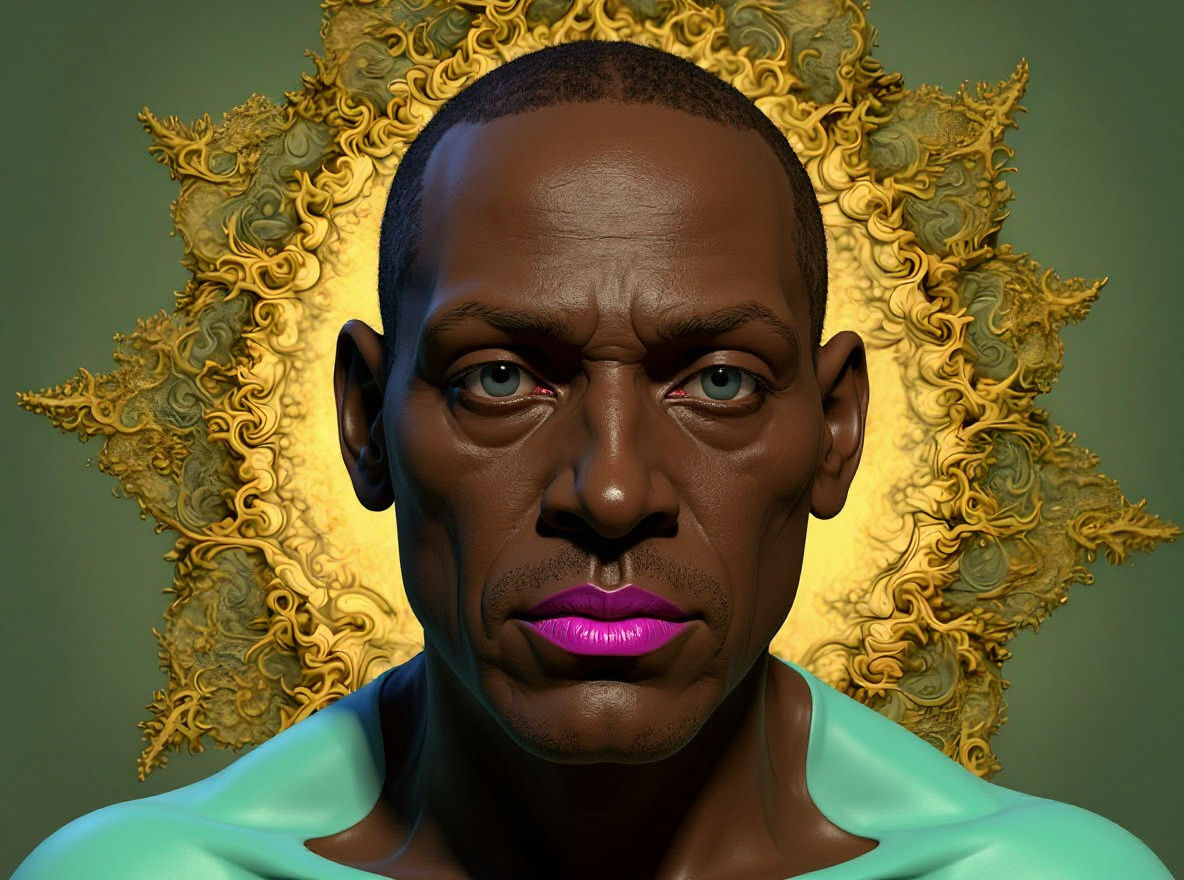 Filigree Fractal Face in Hyperrealistic Style