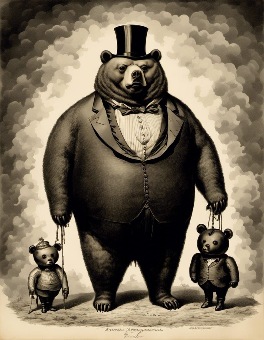 Victorian Obese Bear in Unique Style
