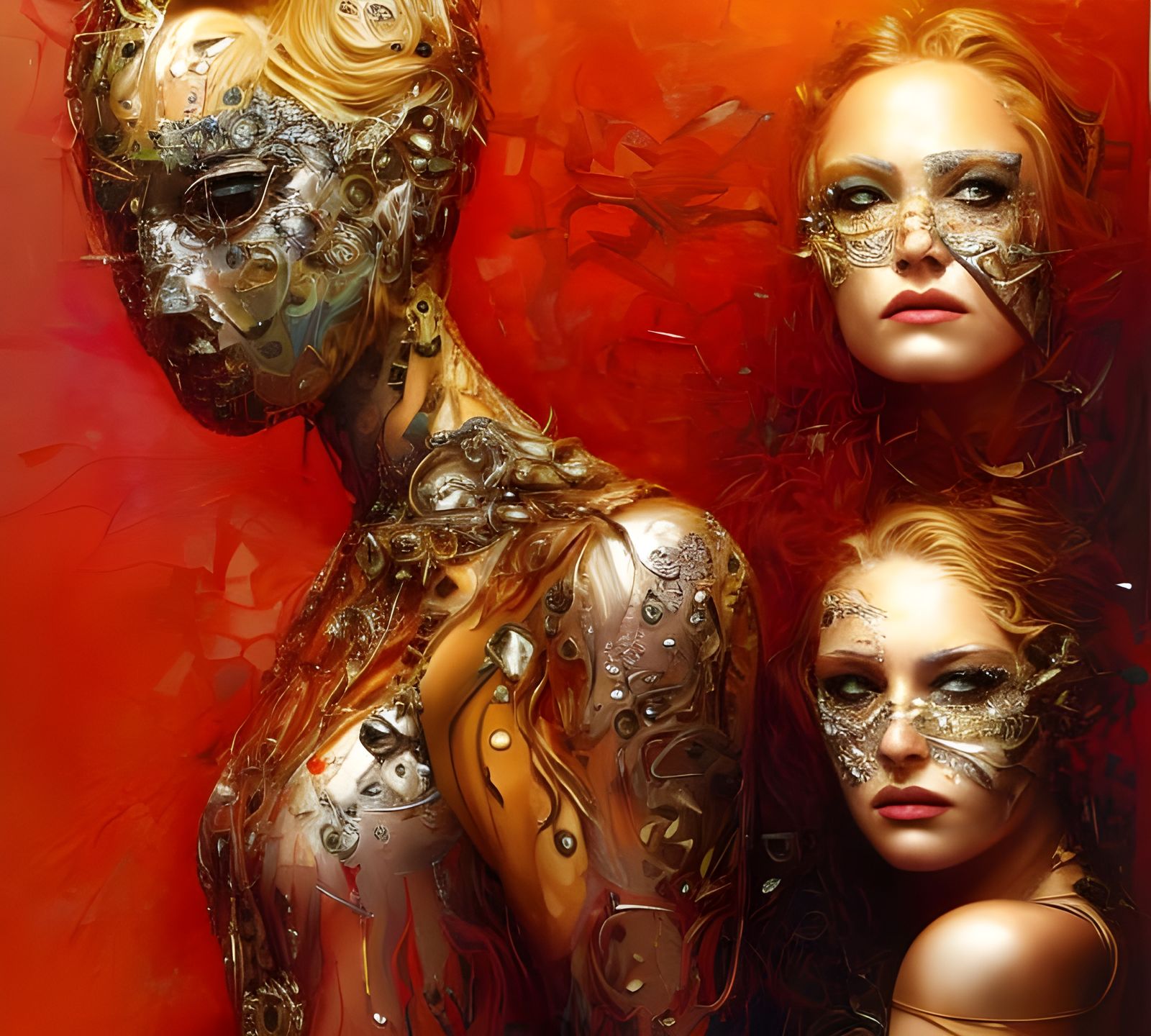 Mirrored Gods in Abstracted Circles: Digital Art