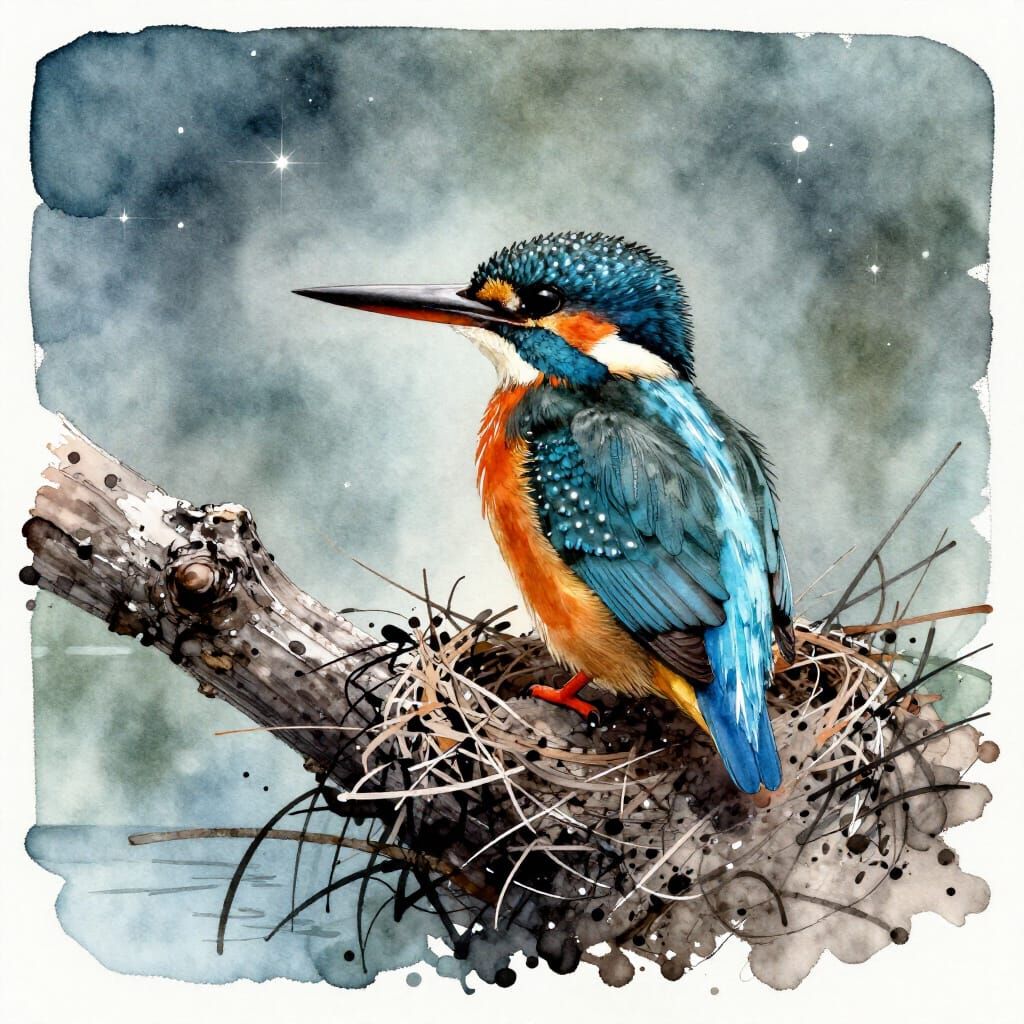 Kingfisher & Nest