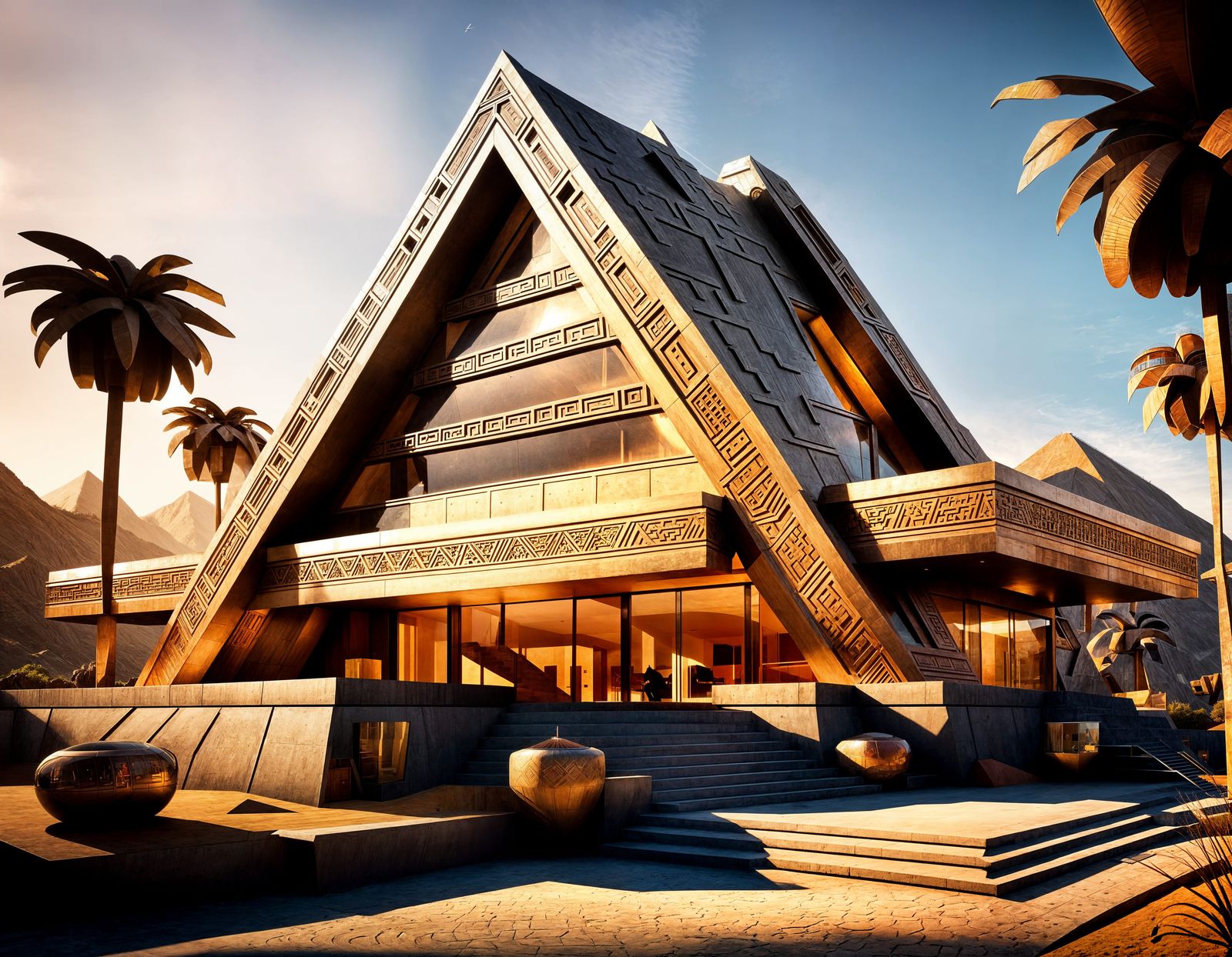 Futuristic Aztec House in 2100