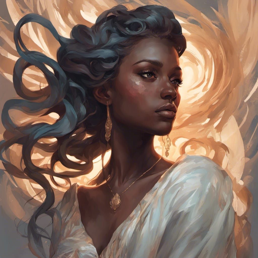 Siren Portrait in Hyperdetailed Splash Art Style