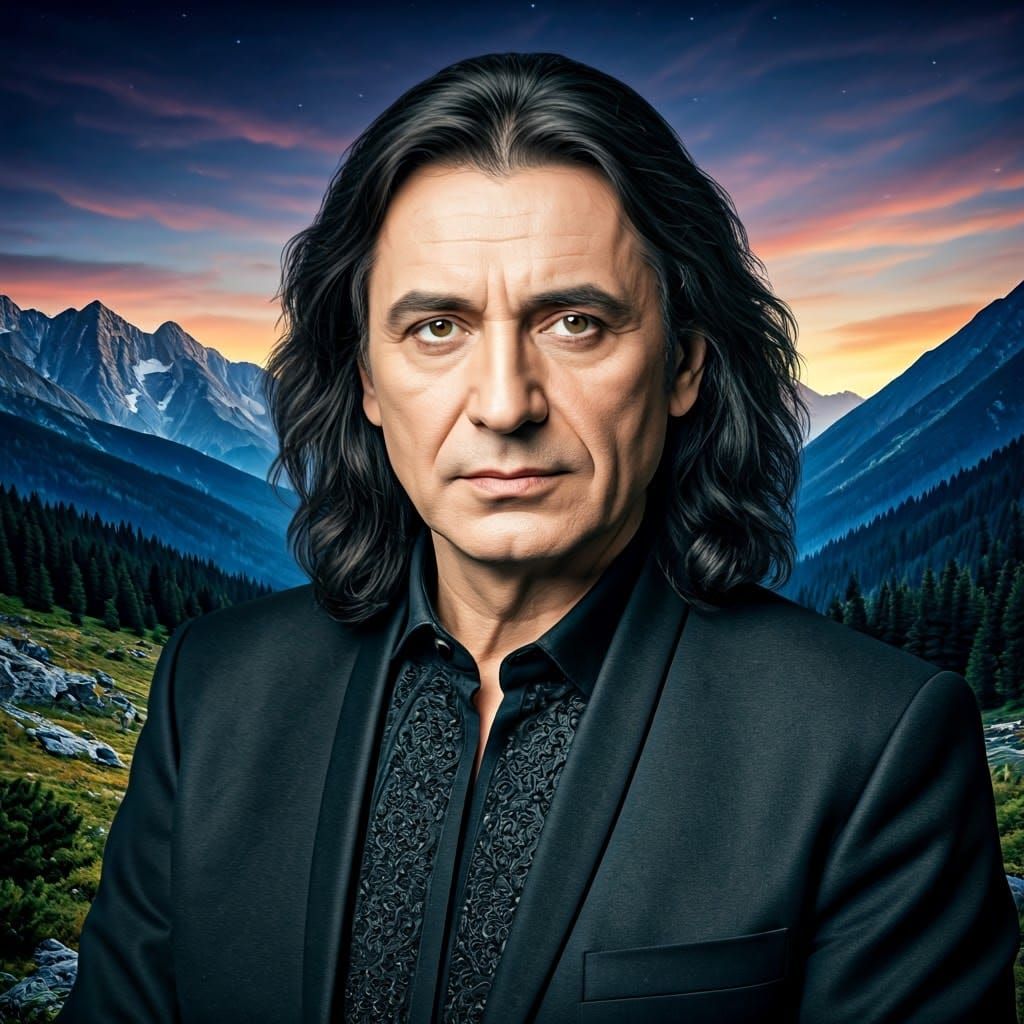 A Romanian Man Contemplates the Mystical Carpathian Mountain...