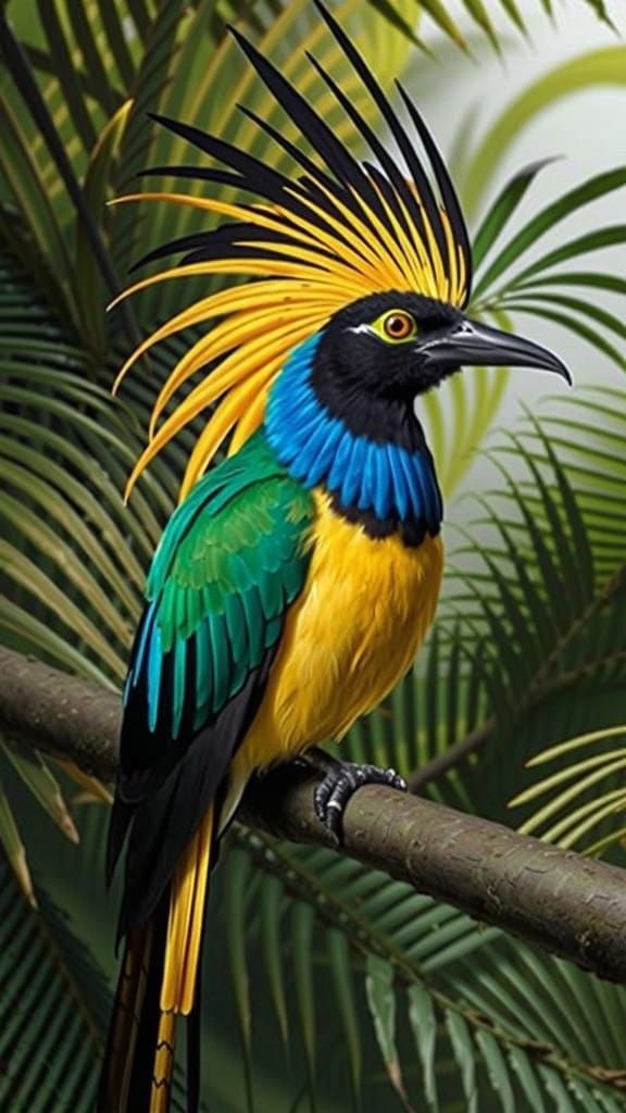Exquisite King of Saxony Bird of Paradise in Papua New Guine...