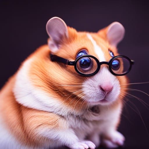 Steampunk Hamster Portrait with Blue Eyes