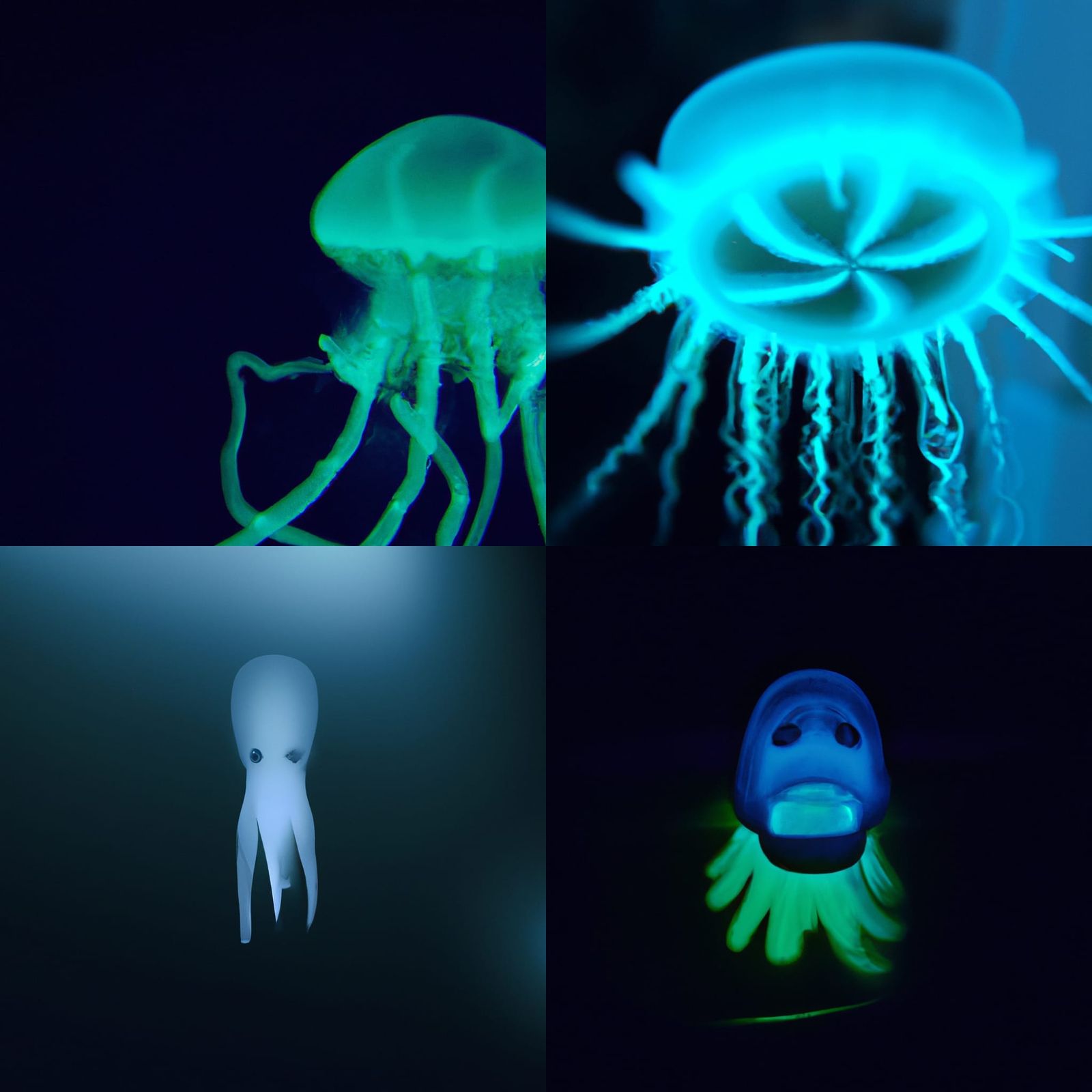 Luminescent Sea Monster in Underwater Abyss