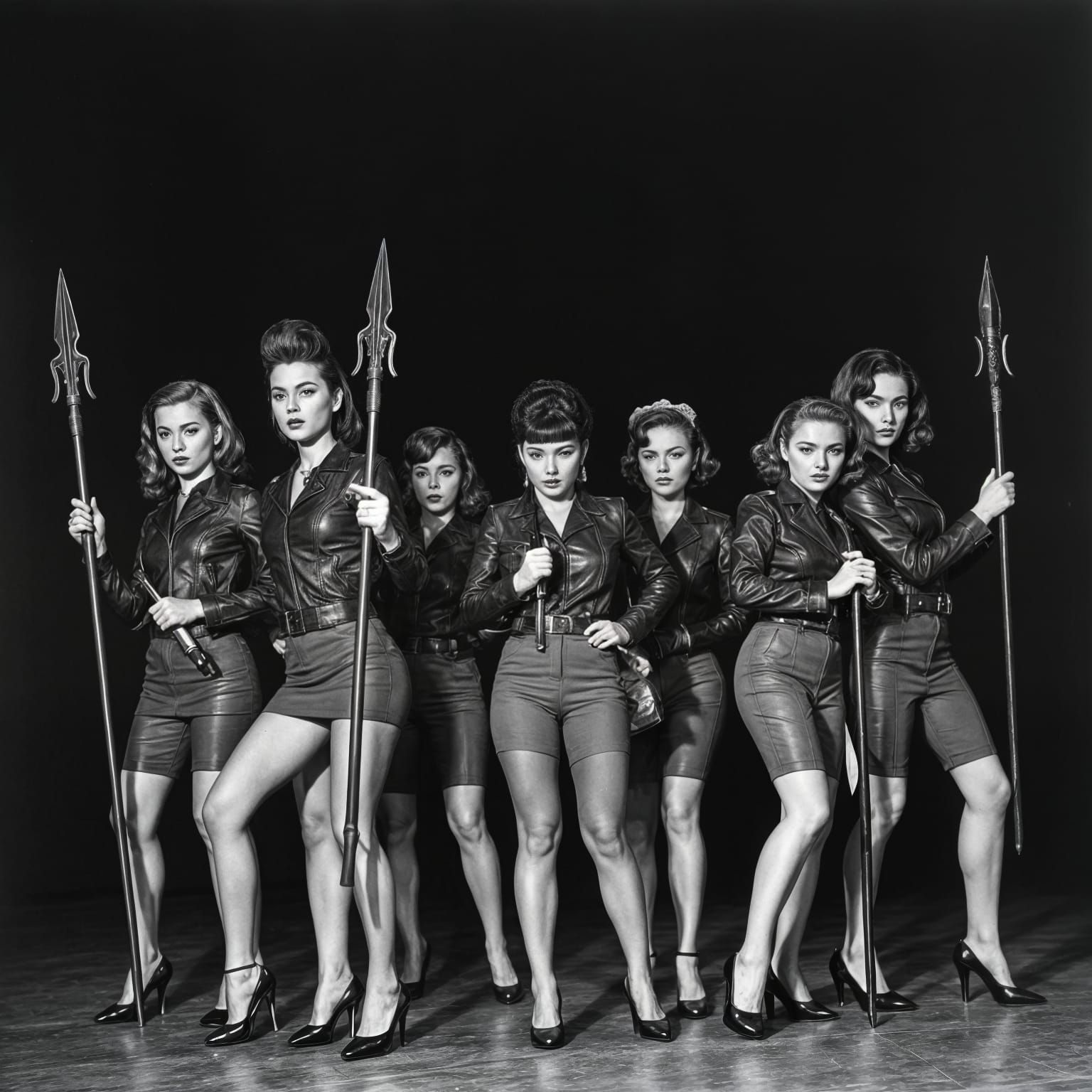 Feminine Fatales in Leather Jackets, Armed for Battle