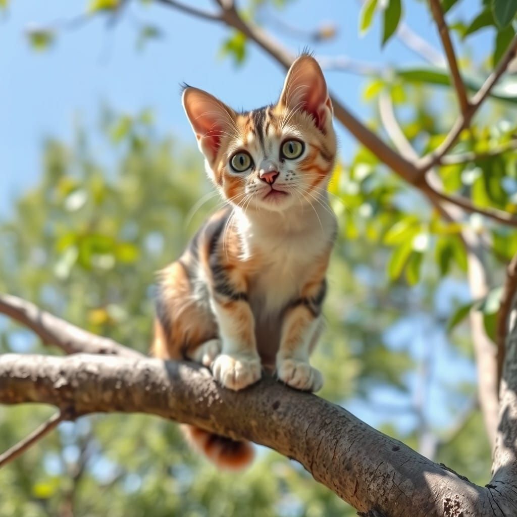 wet pastel stray cat with large eyes happy sitting outdoors ...