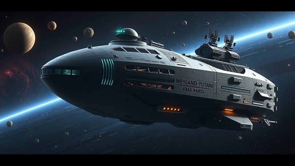 Weyland-Yutani Design concept of a city-sized spacecraft, wi...