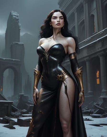 Snow White.  Sci-fi art. Sensual, passionate, attractive, hot, alluring, glamorous, seductive, sexuality. "Create an ill...