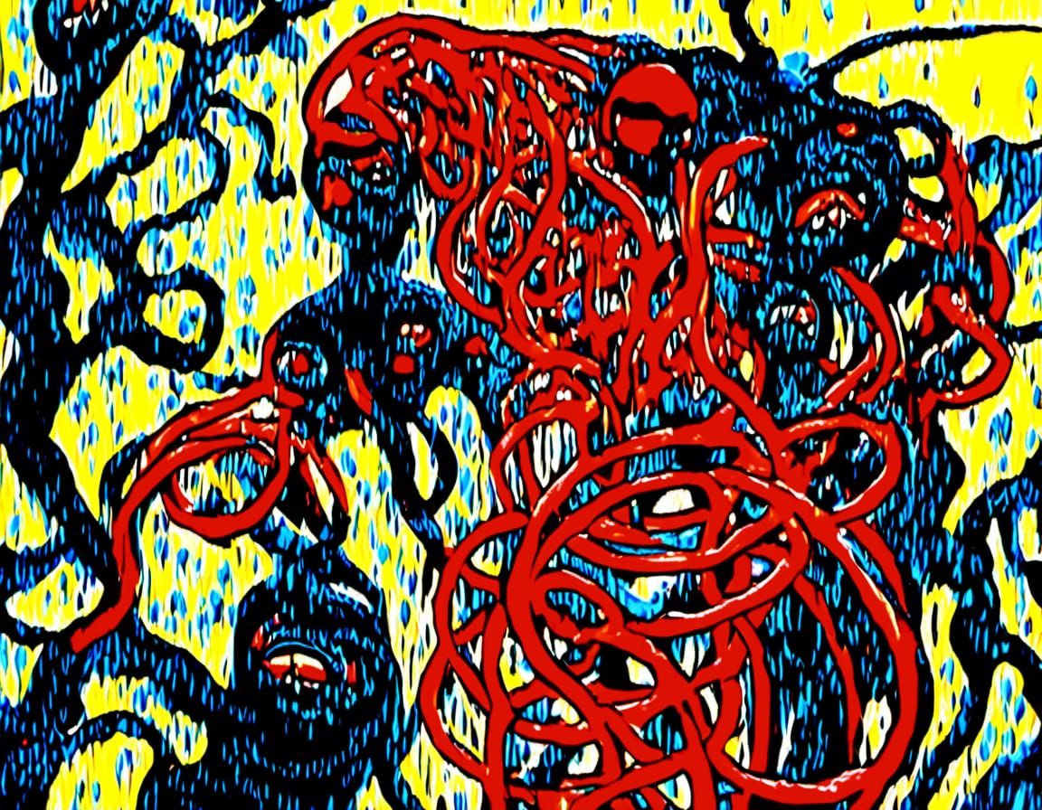 Flesh Abomination Symbiote Infection as Impasto Painting