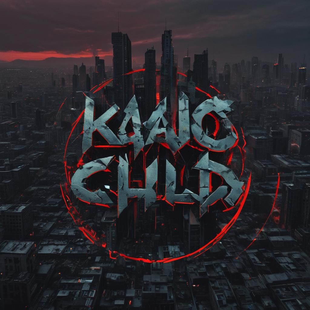 Urban Landscape with Fiery Sunset: Cinematic Film Still