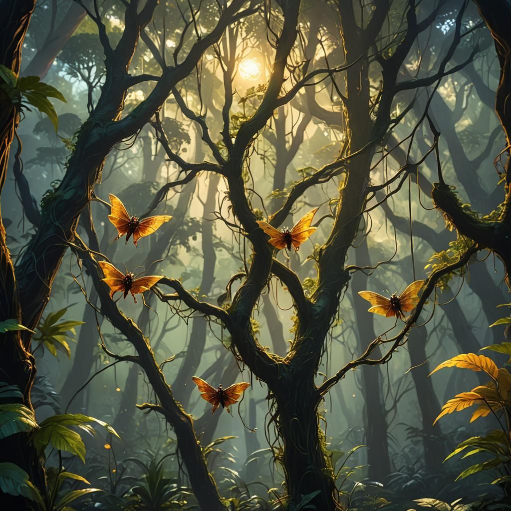 Fantasy Forest Sunset Concept Art