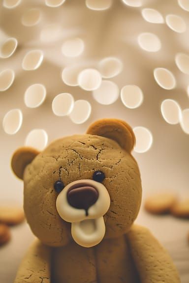 Teddy Bear Eating Cookies: Professional Photography