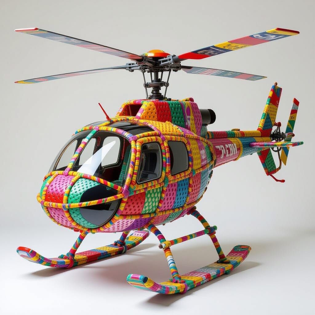 Whimsical Flip-Flop Helicopter Sculpture
