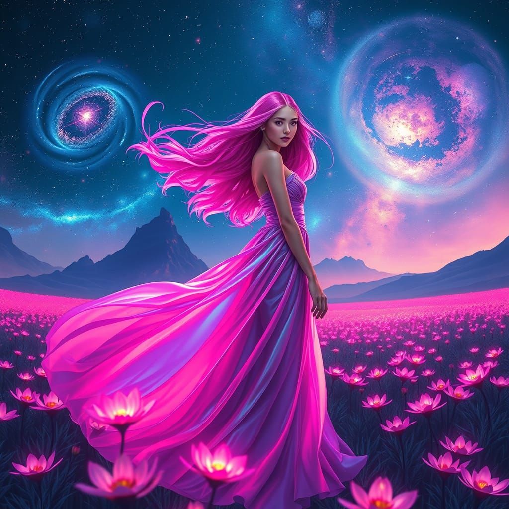 Bioluminescent Beauty on Alien Planet in Digital Art Style