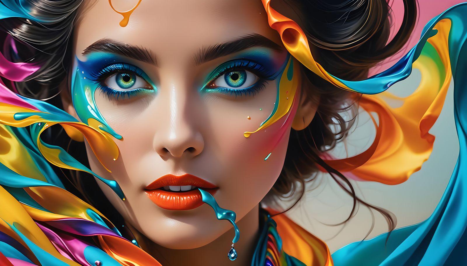 Sunset Portrait of a Woman in Graffiti Art Style