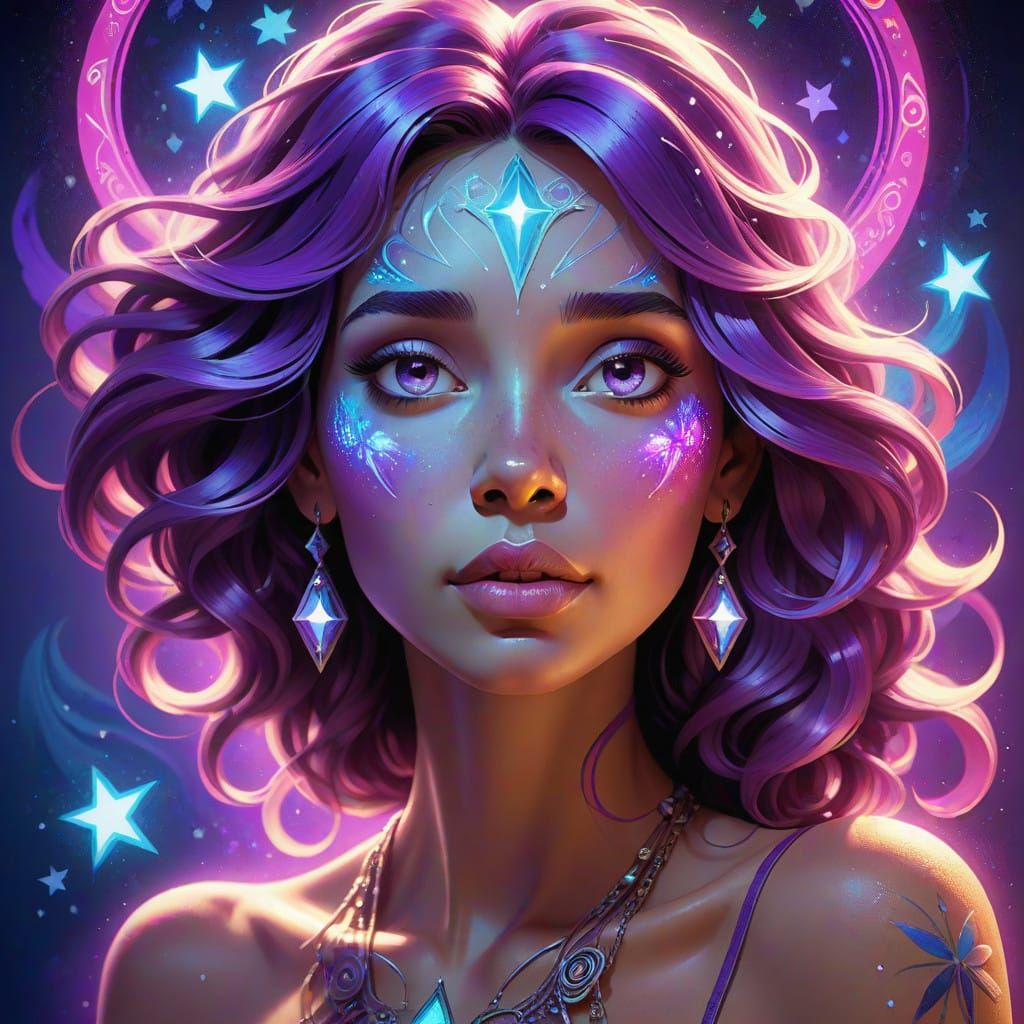 Ethereal Goddess in Iridescent Splendor