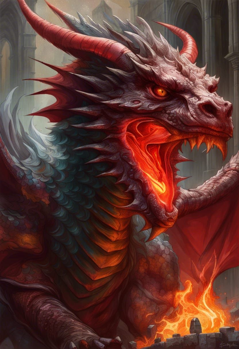 The Classic Red Medieval Dragon.