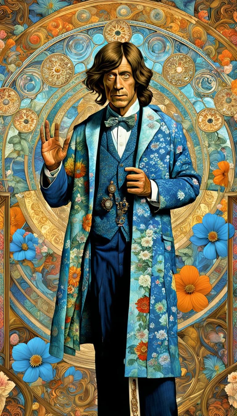Doctor Who as 1960s Hippie in Digital Painting