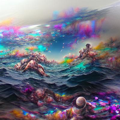 Bruised Ocean: Holographic Cosmic Illustration