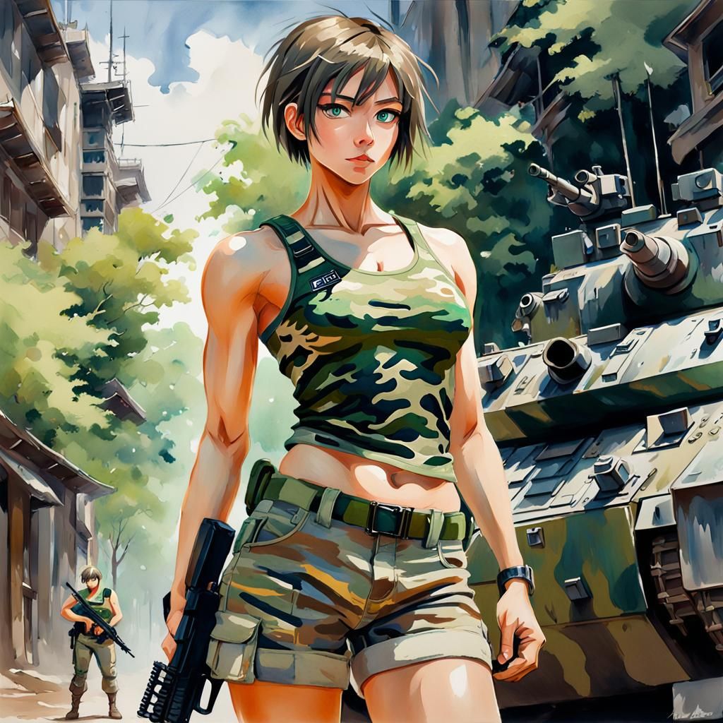 A anime soldier girl...