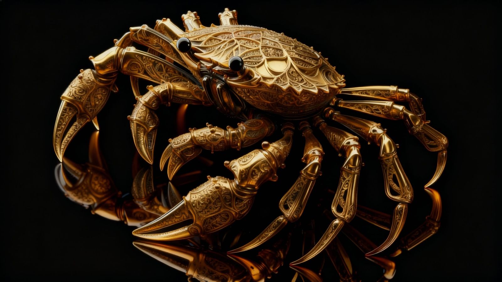Crystal Glass Crab in Dramatic Lighting