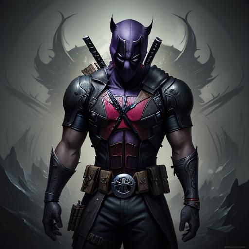 Deadpool Wolven Hybrid in Dark Fantasy Art Nouveau