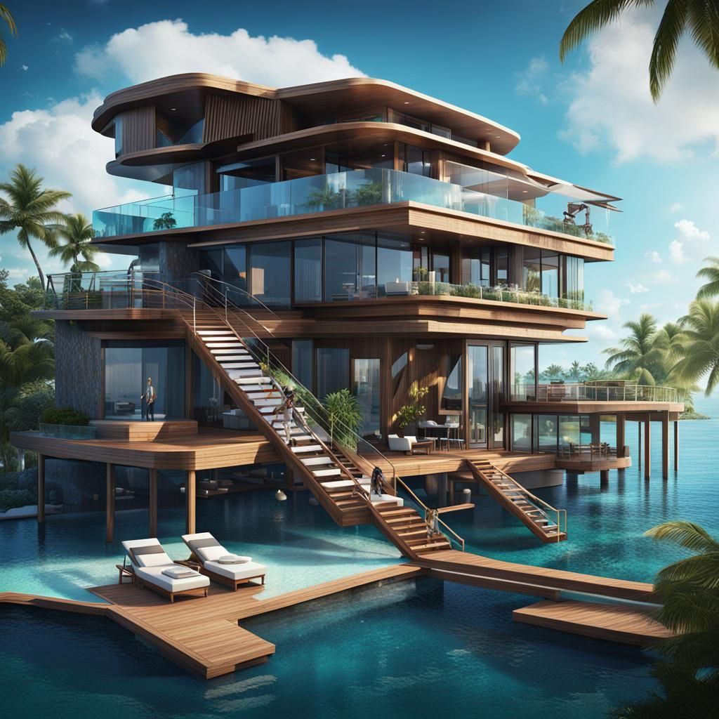 Ultra Modern Overwater Bungalow in the Bahamas