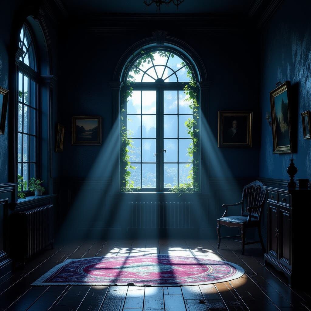 Ray of Light in Dark Room: Matte Painting