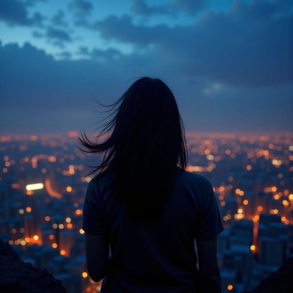 Cityscape at Twilight: Cinematic Photo