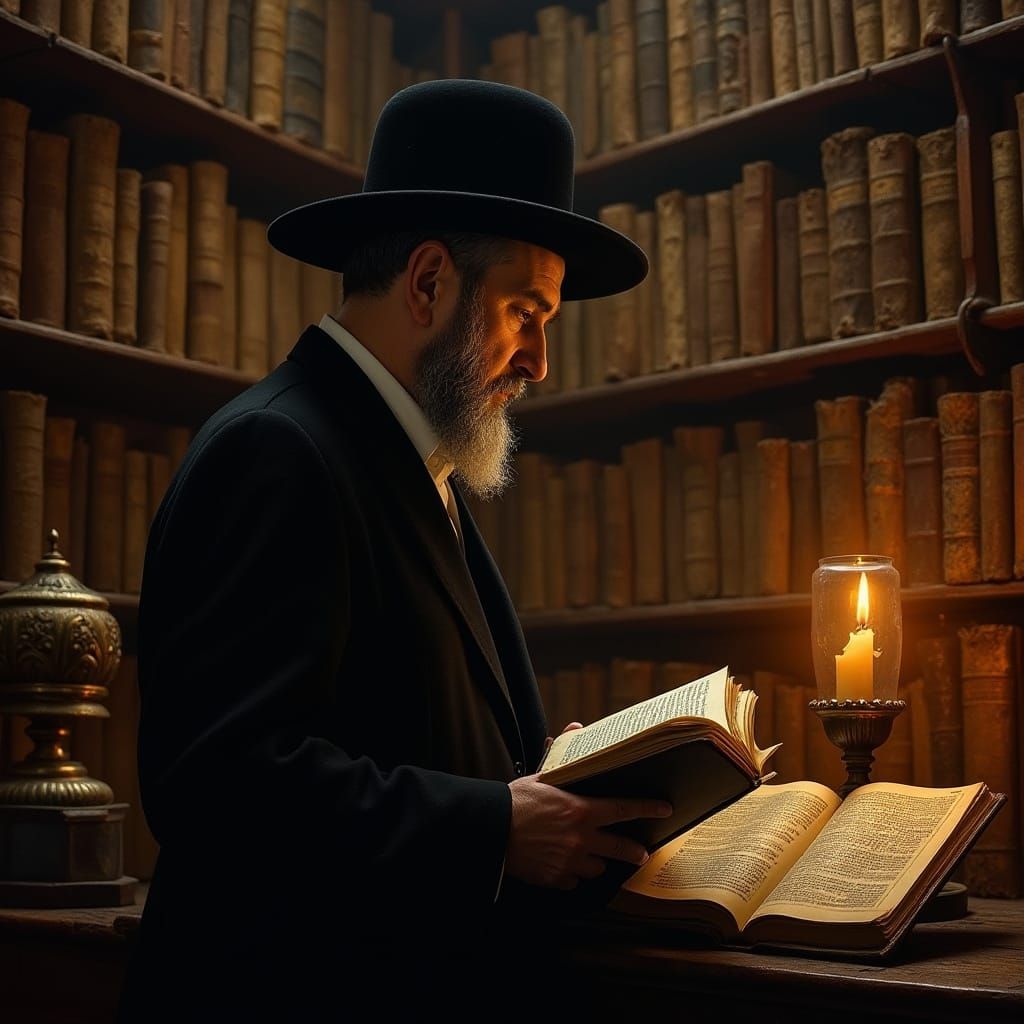 A Scholar in Contemplation, Inspired by Rembrandt