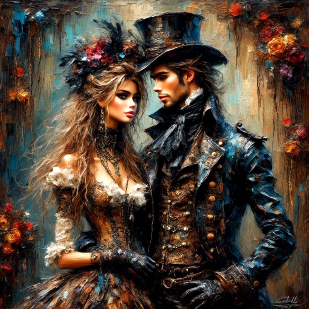 Boho Macabre Portrait Fusion in Mixed Styles