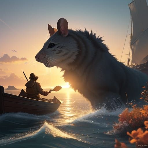 Mouse Explorer Rowing Boat in Golden Hour