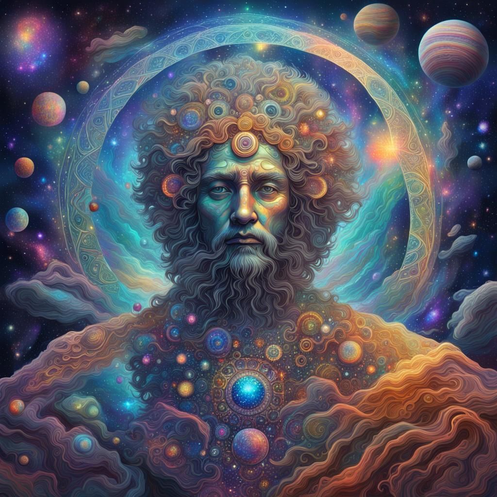 Holographic Astral Cosmic September Illustration