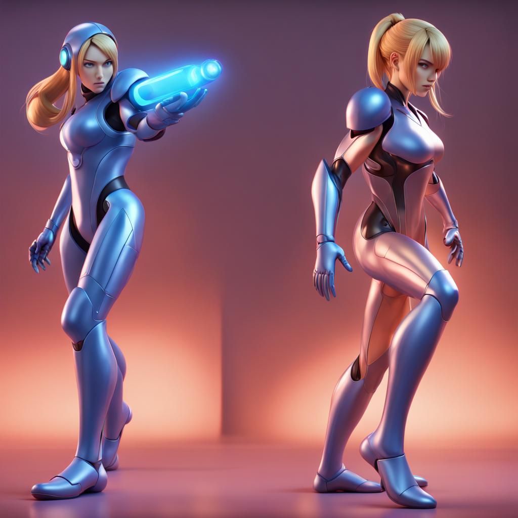 Samus Aran Zero Suit: 3D Digital Art