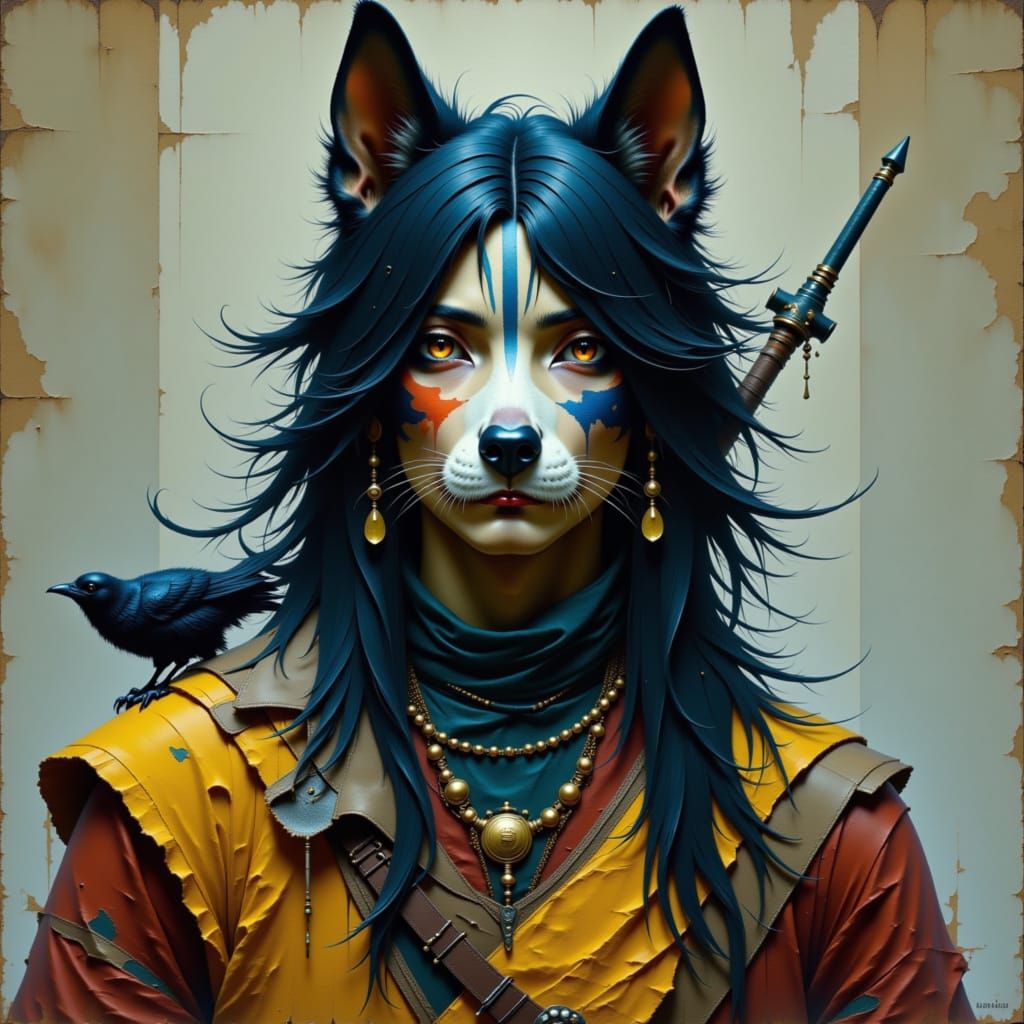 Mystical Dog Soldier Koma'evo in Frazetta Style