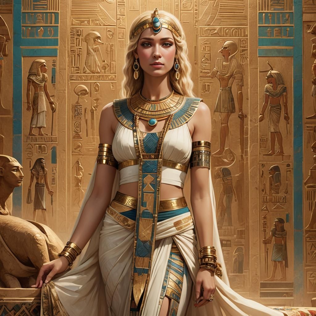 Egyptian Woman Concept Art in Alma-Tadema Style