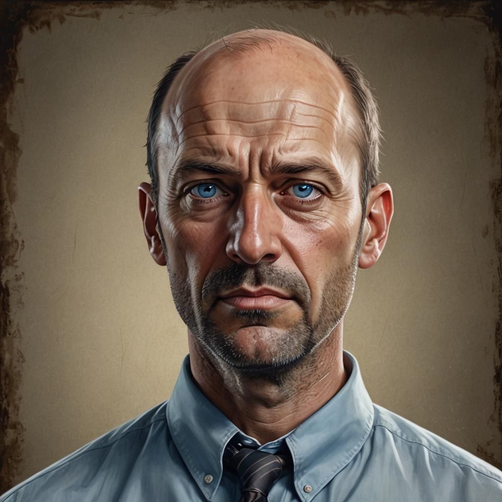 Hyperrealistic Portrait of a Tired Teacher