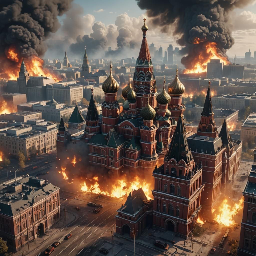 Moscow in Flames: 3D Game Cinematic Render