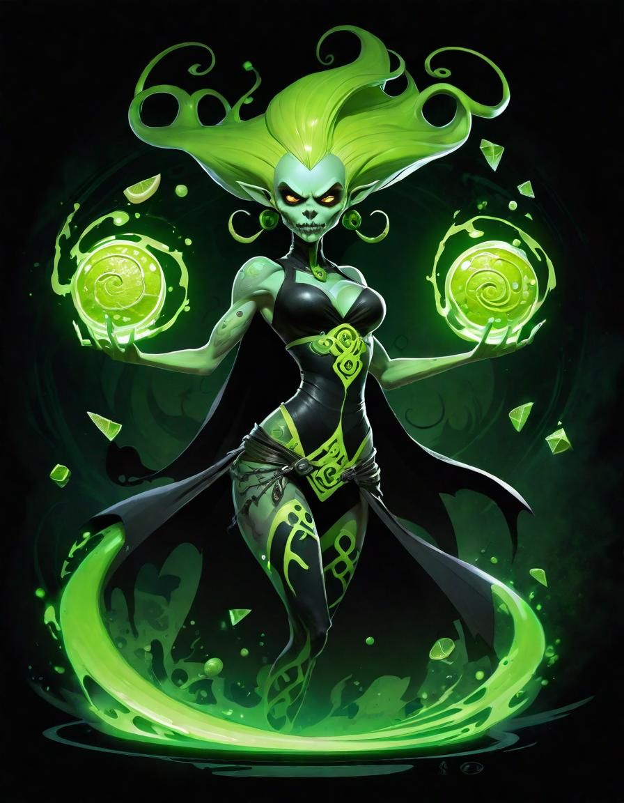 Ominous Demonic Necromancer with Runic Magic