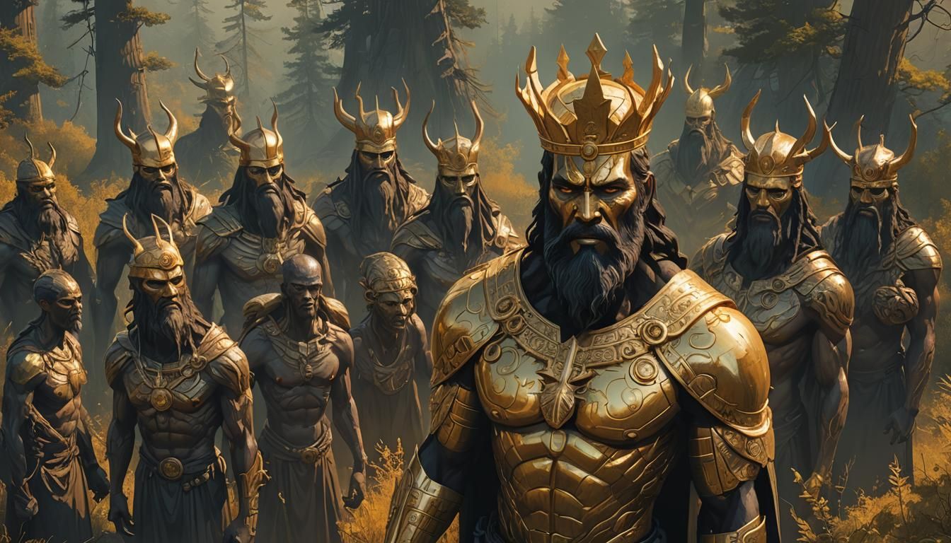 Twelve-Foot God in Detailed Matte Painting Style