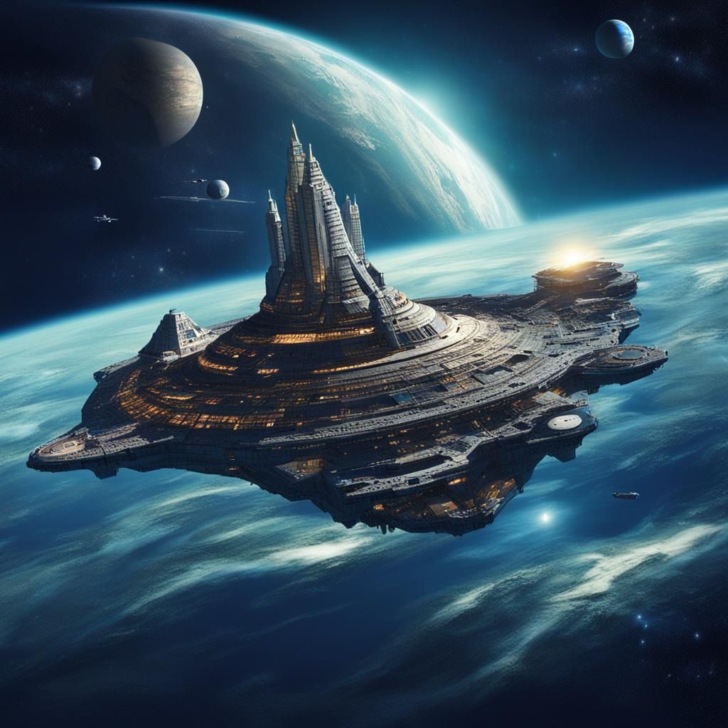 Atlantis in Space: A Sci-Fi Digital Art
