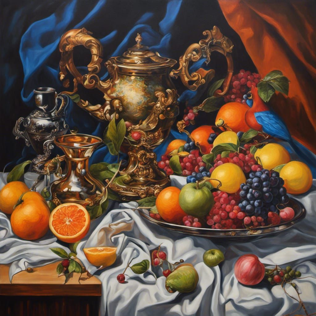 Hyperrealistic Maximalist Oil Painting with Vivid Colors