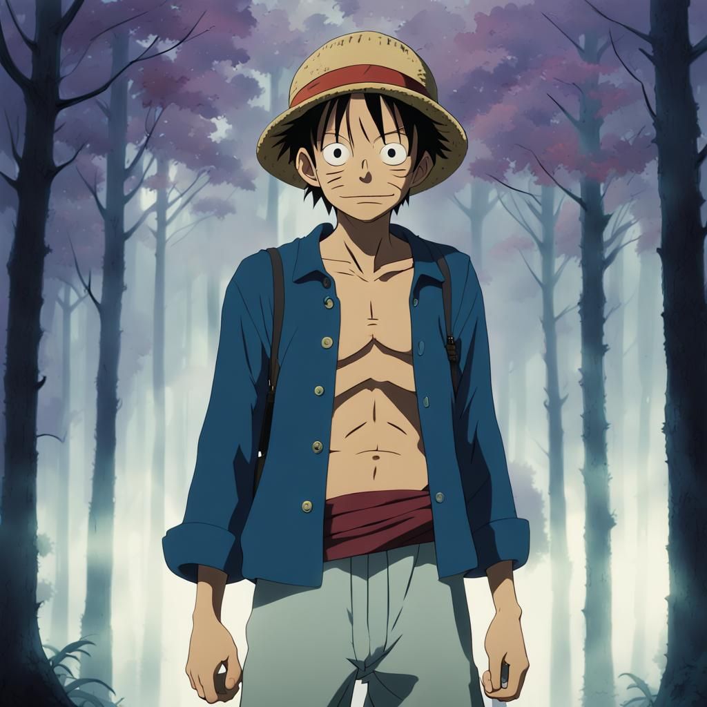 Monkey D. Luffy in Studio Ghibli Style