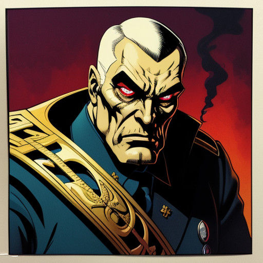 DC Comic Book Villain Baron Krieger in Nazi Uniform