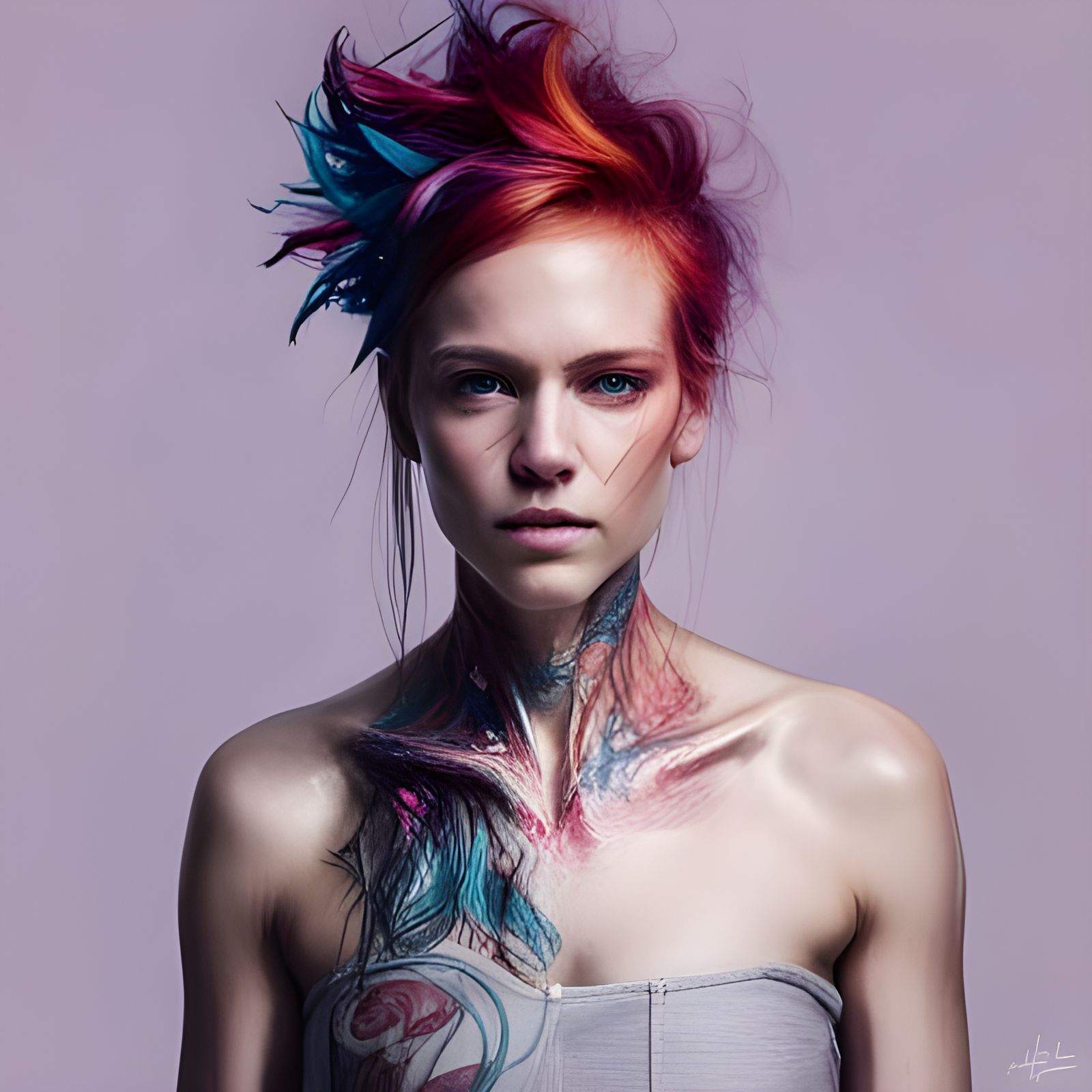 Neon Cyberpunk Goddess in Hyper-Detailed Digital Art